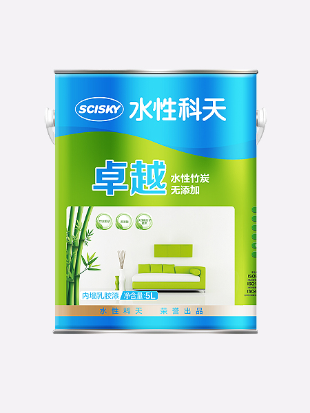 卓越水性竹炭无添加内墙乳胶漆